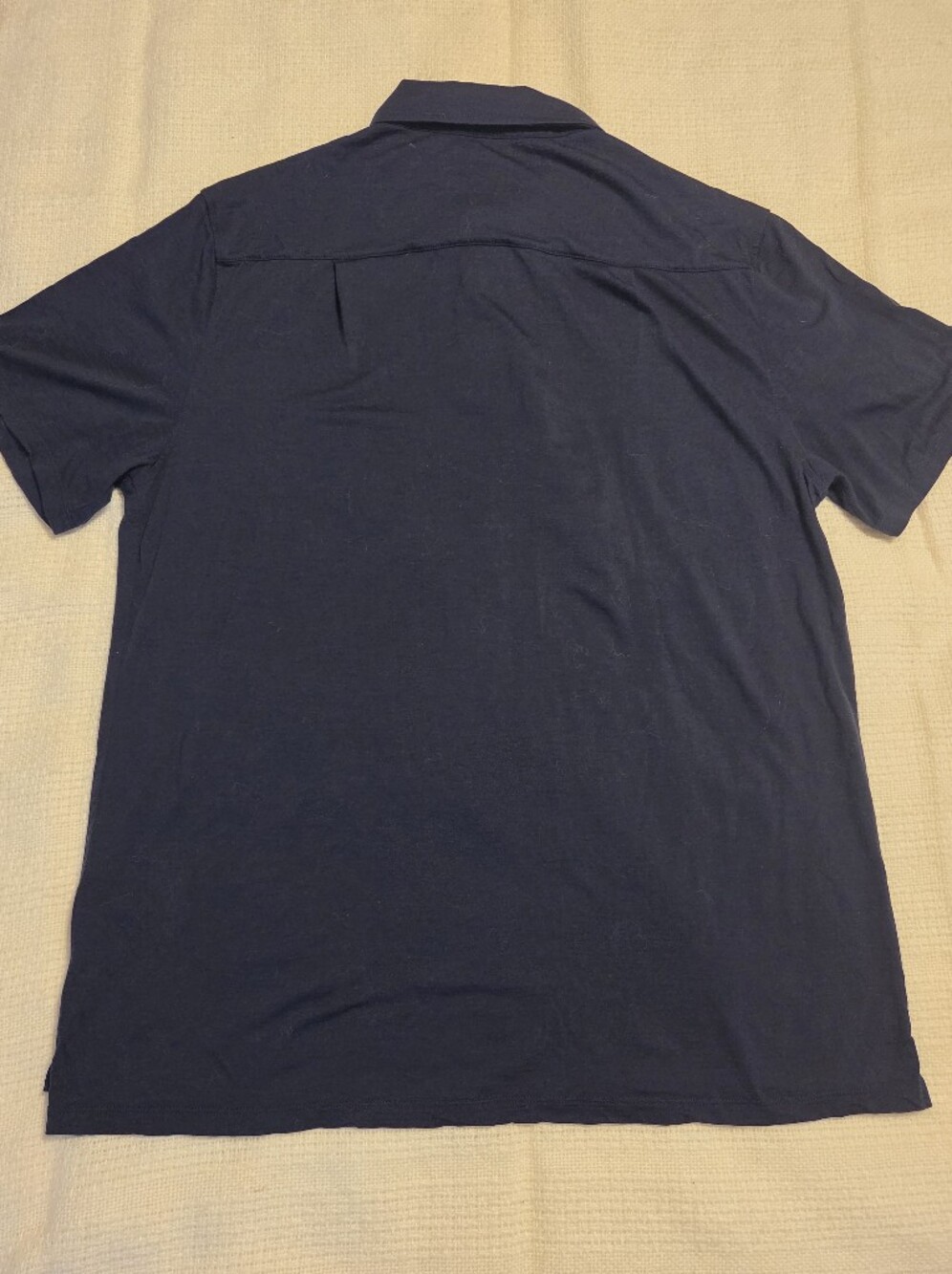Quince Men's Polo XL Navy Blue Merino Wool Solid - Picture 7 of 11